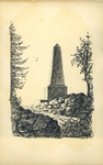 222096 Gezicht op de gedenknaald ter ere van Emil Friedrich, Fürst zu Bentheim-Tecklenburg (1765-1837) op de berg ...